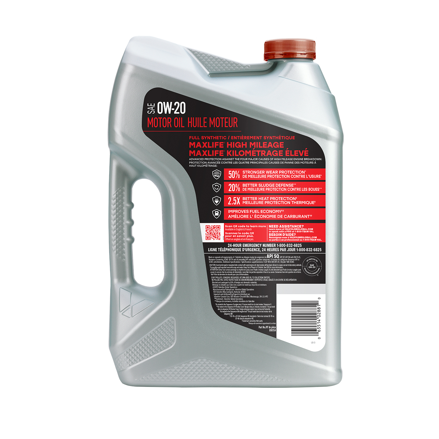 MaxLife Full Synthetic High Mileage SAE 0W-20 Motor Oil